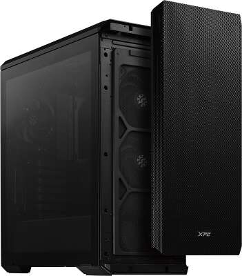 Корпус XPG DEFENDER BLACK [DEFENDER-BKCWW] (Midi-Tower, черный, TG, 120mm fan*3)