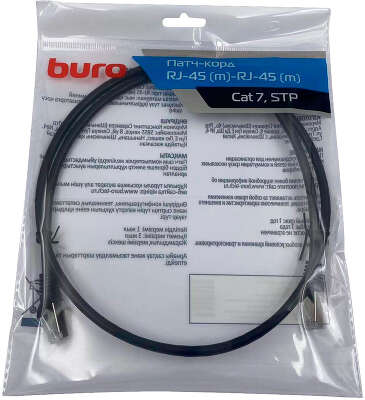 Патч-корд Buro BU-7-1M STP 4 пары cat.7 CCA molded 1м черный RJ-45 (m)-RJ-45 (m)