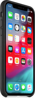 Кожаный чехол для iPhone XS Apple Leather Case, Black [MRWM2ZM/A]