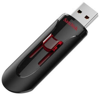 Флеш Диск Sandisk 256Gb Cruzer Glide SDCZ600-256G-G35 USB3.0 черный/красный