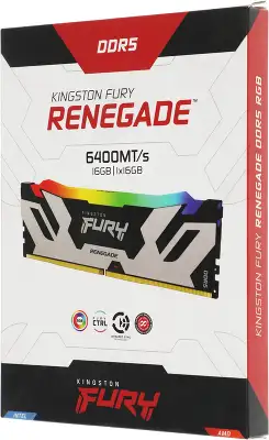 Память DDR5 16GB 6400MHz Kingston KF564C32RSA-16 Fury Renegade XMP RGB RTL Gaming PC5-51200 CL32 DIMM 288-pin 1.4В dual rank с радиатором Ret