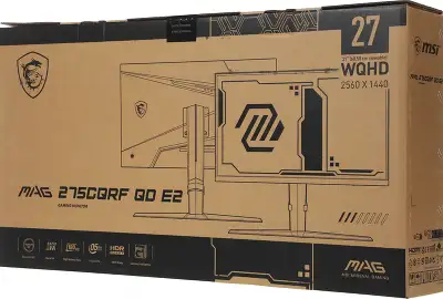 Монитор MSI 27" MAG 275CQRF QD E2 черный VA LED 16:9 HDMI полуматовая HAS Piv 5000:1 300cd 178гр/178гр 2560x1440 180Hz DP WQ USB 5.7кг
