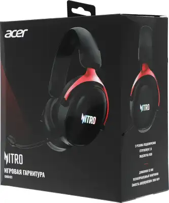Наушники с микрофоном Acer Nitro OHR401 черный мониторные BT/Radio/3.5mm оголовье (ZL.HDSEE.00H)