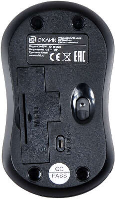Мышь Оклик 605SW черный оптическая 1200dpi беспров. USB для ноутбука 3but (384108)