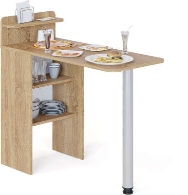 Стол для компьютера Сокол СП-19 складн. столешница ЛДСП дуб сонома каркас хром (00-00013783)