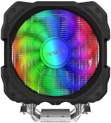 Вентилятор ALSEYE M120D (PLUS) Universal, 200W, Heat pipe 6mm*6, 120mm FAN 700;1900rpm, 73.75CFM, 41.2dBA, 8 LED, LED temperature cover RTL, (874289)