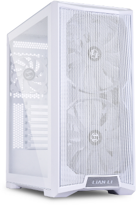 Корпус LIAN LI Lancool 215 Snow White, Medium Case: E-ATX (width: under 280mm), ATX, M-ATX, ITX, 2xUSB 3.0, 1xAudio, Included Fans: 2x200mm 800RPM ARGB, 1x120mm 1100 RPM
