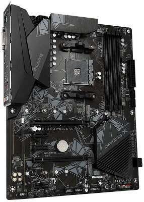 Материнская плата Gigabyte B550 GAMING X V2, Socket AM4, AMD B550, 4xDDR4-3200, DVI-D+HDMI, 2xPCI-Ex16, 3xPCI-Ex1, 4xSATA3(RAID 0/1/10), 2xM.2, 8 Ch Audio, 1xGLan, (2+4)xUSB2.0, (4+2)xUSB3.2, 1xPS/2, ATX, RTL {8} (810702)