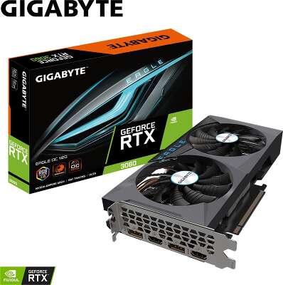 Видеокарта GIGABYTE NVIDIA nVidia GeForce RTX 3060 EAGLE OC 12Gb DDR6 PCI-E 2HDMI, 2DP