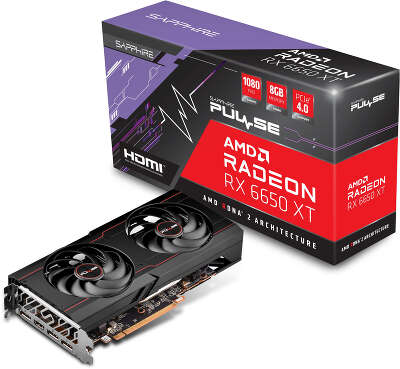 Видеокарта Sapphire AMD Radeon RX 6650 XT PULSE Gaming 8Gb DDR6 PCI-E HDMI, 3DP