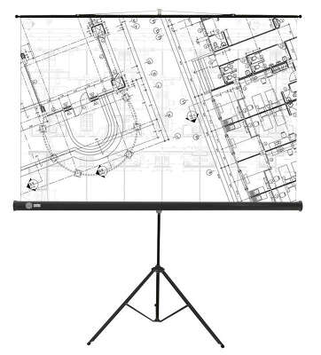 Экран Cactus 127x127см Triscreen CS-PST-127X127 1:1 напольный рулонный черный