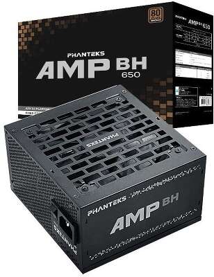 Блок питания PHANTEKS AMP BH 650W Без кабеля 12V-2x6 (12+4pin), 80 Plus Bronze, ATX 3.1, APFC, 120mm Fan, Black
