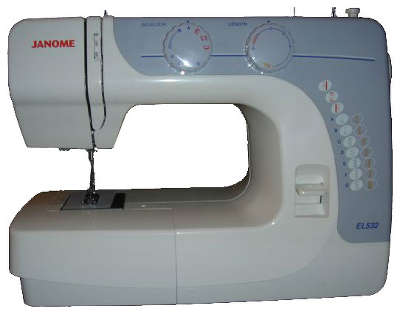 Швейная машина Janome EL532, цвет: бело-голубой