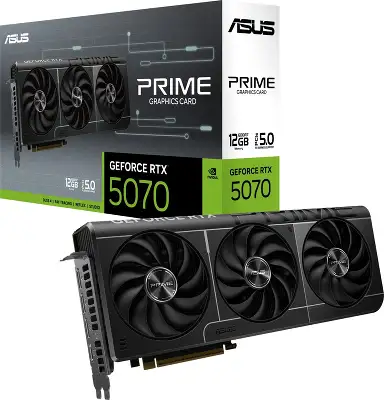 Видеокарта Asus PCI-E 5.0 PRIME-RTX5070-12G NVIDIA GeForce RTX 5070 12Gb 192bit GDDR7 2512/28000 HDMIx1 DPx3 HDCP Ret