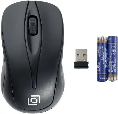 Мышь Оклик 675MW черный оптическая 1200dpi беспров. USB для ноутбука 3but (1025915)