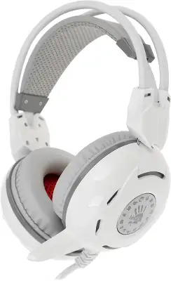 Наушники с микрофоном A4Tech Bloody G300 белый/серый 1.8м мониторные оголовье (G300 WHITE+GREY)