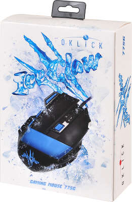Мышь игровая USB Oklick 775G 2400 dpi, чёрная/синяя