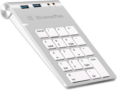 Дополнительная цифровая клавиатура XtremeMac Numpad with 2xUSB 3.0/MiniJack [XM-NPHUB32-AU-SLV]