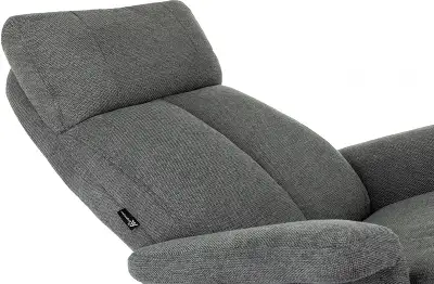 Кресло для дома Бюрократ _Baron с пуфом серый металл черный крестов. (_BARON/GREY)