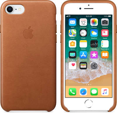 Кожаный чехол для iPhone 7/8 Apple Leather Case, Saddle Brown [MQH72ZM/A]