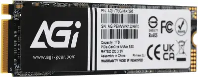 Накопитель SSD AGi PCIe 3.0 x4 1TB AGI1T0GIMAI298-CB AI298 M.2 2280