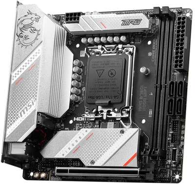 Материнская плата MSI MPG B760I EDGE WIFI B760, LGA1700, 2*DDR5, 1*PCIEx16, 2*M.2, 2*TypeC, 1*USB3.2Gen2, 6*USB3.2Gen1, 4*USB2.0, 4*SATA3.0, 2.5G, DP, HDMI, Mini-ITX, RTL