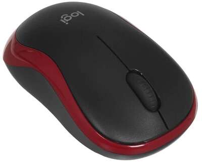 Мышь Wireless Logitech M185 черная/красная, оптическая, 1000dpi, 2.4 GHz/USB-ресивер (910-002633)