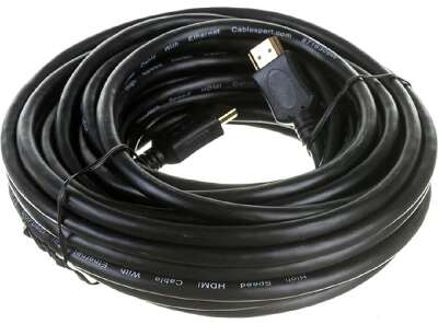 Кабель HDMI Cablexpert CC-HDMI4L-10M, 19M/19M, v2.0, серия Light, позол.контакты, экран, 10м, черный, пакет