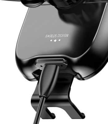 Автодержатель с беспроводной зарядкой Baseus Smart Vehicle Bracket Wireless (Air type) , Black [WXZN-01]