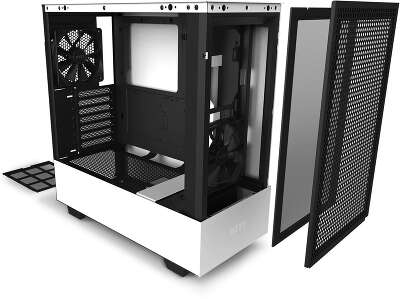 Корпус NZXT H510 Flow, белый/черный, ATX, Без БП (CA-H52FW-01)