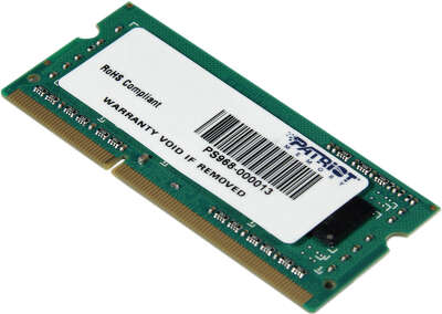 Модуль памяти DDR-III SODIMM 4Gb DDR1333 Patriot (PSD34G133381S)