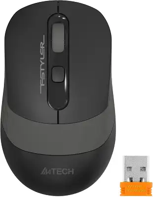 Мышь A4Tech Fstyler FG10S черный/серый оптическая 2000dpi silent беспров. USB для ноутбука 4but (FG10S GREY)