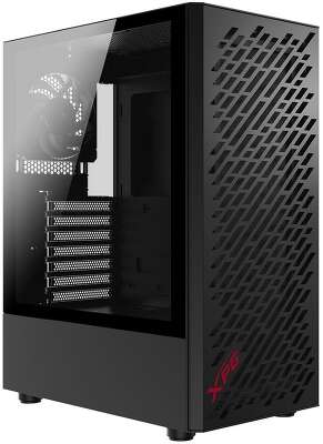 Корпус XPG VALOR AIR BLACK [VALORAIRMT-BKCWW] (Midi-Tower, черный, TG, 120mm fan*4)