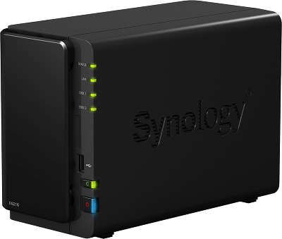 Сетевое хранилище Synology DS216 RAID0,1/up to 2hot plug HDDs SATA(3,5'')/2xUSB3.0,1xUSB2.0/1GigEth/iSCSI/1xPS