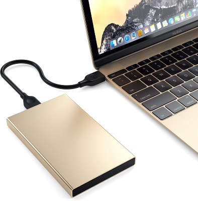 Внешний корпус для HDD/SDD 2.5" Satechi Aluminum USB-C External HDD Enclosure, Gold [ST-TCDEG]