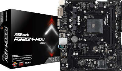 Материнская плата microATX LGAAM4 ASRock A320M-HDV R3.0