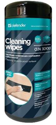 DEFENDER Влажные чистящие салфетки CLN 30100 Pro в пласт. тубе, 110шт., термобонд