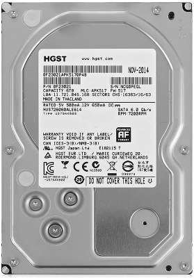 Жёсткий диск Hitachi Enterprise 3.5" SATA-3 6Tb, 7200rpm, 128MB buffer (HUS726060ALE614 Ultrastar Raid Edition