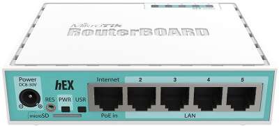 Маршрутизатор MIKROTIK hEX (1x1000Mbs WAN, 4x1000Mbs LAN) (RB750Gr3)