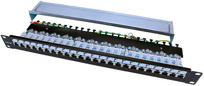 Патч-панель Hyperline PP3-19-24-8P8C-C5E-SH-110D 19" 1U 24xRJ45 кат.5e FTP