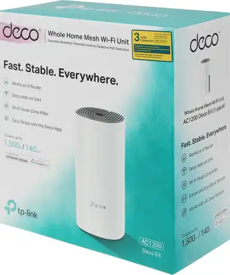 Mesh система TP-LINK Deco E4, 802.11a/b/g/n/ac, 2.4/5ГГц, до 1167 Мбит/с