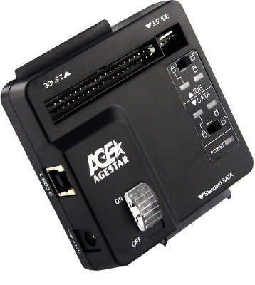 Док-станция для HDD/SSD AgeStar 3FBCP SATA IDE пластик черный