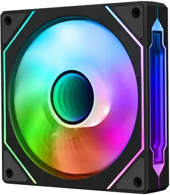 Вентилятор для корпуса Bloody CF-12 LCD ARGB 120х120x25 черный 4-pin 32дБ (упак.:1шт) (CF-12-ARGB120-BK) Ret