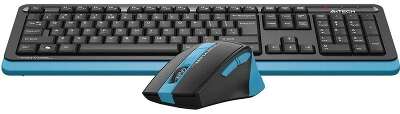 Комплект клавиатура + мышь беспров. A4Tech Fstyler FG1035 black/blue (USB, Multimedia) (FG1035 NAVY BLUE)