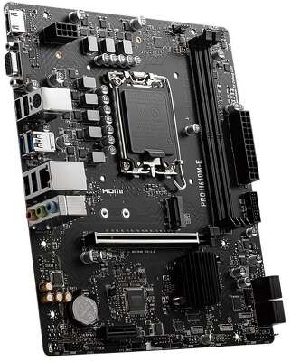 Материнская плата MSI PRO H610M-E H610, LGA1700, 2*DDR5, 1*PCIEx16, 1*PCIEx1, 1*M.2, 4*USB3.2Gen1, 4*USB2.0, 4*SATA3.0, 1G, VGA, HDMI, M-ATX, RTL