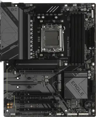 Материнская плата Gigabyte B650 EAGLE AX Socket AM5 AMD B650 4xDDR5 ATX AC`97 8ch(7.1) GbLAN RAID+HDMI+DP
