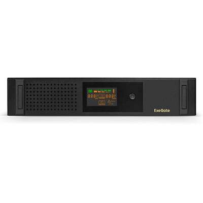 Exegate EX293850RUS ИБП ExeGate ServerRM UNL-1000.LCD.AVR.2SH.3C13.USB.2U <1000VA/650W, Color LCD, AVR, 2*Schuko+3*C13, USB, 2U, установка в стойку, Black>