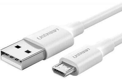 Кабель UGREEN US289 (60143) USB 2.0 A to Micro USB Cable Nickel Plating. Длина: 2м. Цвет: белый