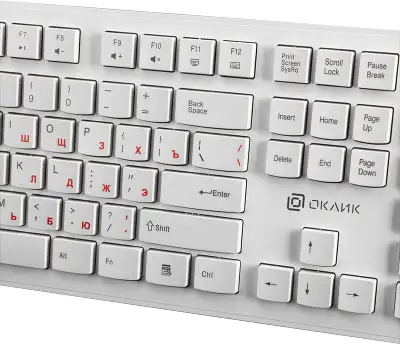 Клавиатура Оклик 505M белый USB slim