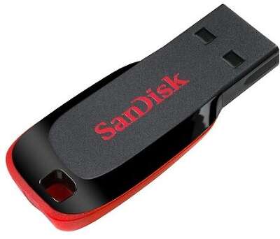 Флеш Диск Sandisk 64Gb Cruzer Blade SDCZ50-064G-B35 USB2.0 черный/красный